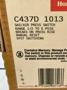 Nuevo interruptor de prensa de gas/aire Honeywell C437D 1013 - Imagen 1 de 1