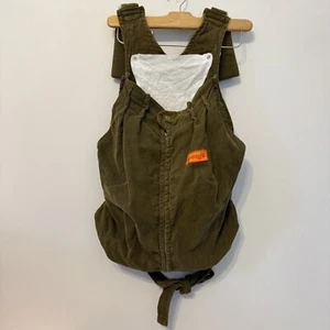 Vtg Snugli Baby Carrier Backpack 70s 80s Olive Green Corduroy Cotton Adjustable - Foto 1 di 14
