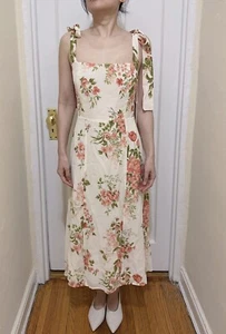 Abito REFORMATION Twilight Midi con corsetto taglia 2 originale $278 nuovo con etichette - Foto 1 di 5