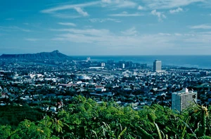 Vintage 1961 City of Honolulu Hawaii Diamond Head Kodachrome Print Photo 8 X 10 - Picture 1 of 2
