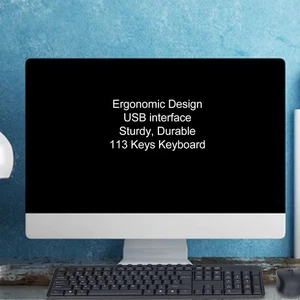 Wired Keyboard Mouse Combo Ergonomic Design 113 Keys Wired Keyboard 1000DPI NEW - Picture 1 of 12