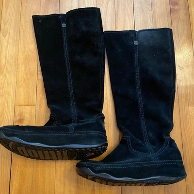 Botas altas hasta la rodilla Fitflop de gamuza negras para mujer talla 8 estilo 103001 Foto 1 de 4