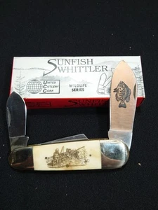Vintage United Cutlery Japan UC 406 Sunfish Whittler Knife Japan Bone Handle - Picture 1 of 16