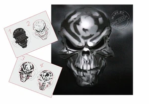 AS-032 Skull Multilayer stencil template acryl airbrush spray wall paint tattoo - Picture 1 of 2