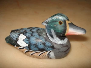 schöne Ente/ Erpel aus Holz  Handarbeit ca. 10x5 cm vintage top Landhausstil - Bild 1 von 4