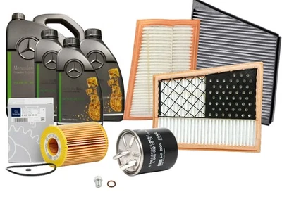 Mercedes-Benz Genuine Service Kit Engine Oil 5W30 8L Fuel Oil Air Cabin Filters - Image 1 of 4