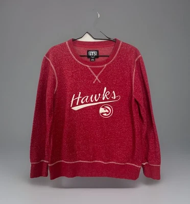 Vintage Atlanta Hawks Sweatshirt Women’s Size LARGE Red Graphics LOGO ATHLETIC - Image 1 of 4