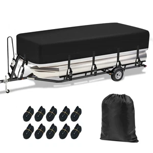 21-24Ft Heavy Duty Pontoon Boat Cover Waterproof Outdoor UV Rain Dust Protection - Bild 1 von 14