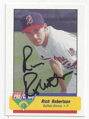 Rich Robertson Buffalo Bisons 1995 Pro Cards #AAA-27 Signed Card - Image 1 of 2