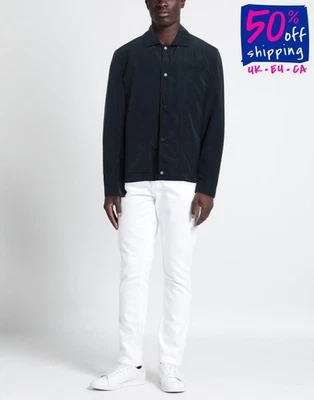 RRP€540 STEWART Jacket Size M Lightweight Blue Snap Front HANDMADE in Italy - Image 1 of 4