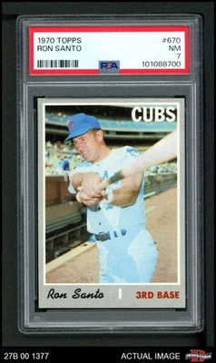 1970 Topps #670 Ron Santo Cubs HOF PSA 7 - NM - Image 1 of 2
