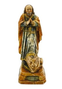 Spanish Colonial Alabaster Polychrome Gilt Saint Geronimo ,1700, Peru - Picture 1 of 6