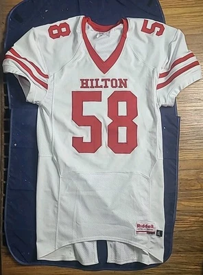 Camiseta de fútbol vintage Riddell High School #58 Hilton HS Cadets para hombre talla XL Foto 1 de 4