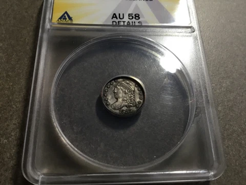 1833 capped bust half dime ANACS AU58 Tooled and Cleaned Rare Coin Invest grade Cover