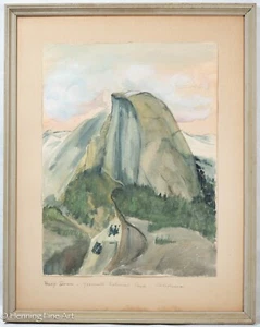Stunning Impressionist Painting Half Dome Yosemite Landscape Illegibly Signed - Picture 1 of 9