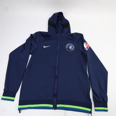 Minnesota Timberwolves Nike NBA Authentics Jacket Men's Navy/Lime Green Used Cover