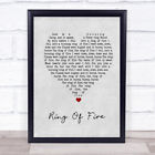 Ring Of Fire Grey Heart Song Lyric Quote Music Print