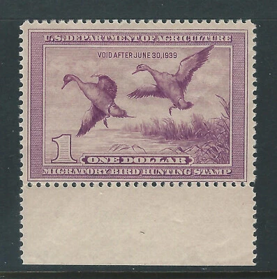 Bigjake: RW5, $1.00 Pintails, 1938 Federal Duck Stamp MNH - Image 1 of 2
