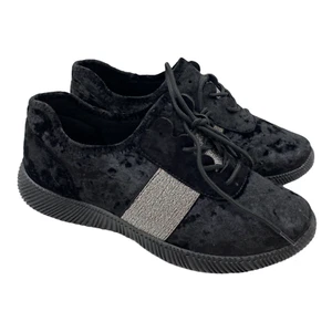 NIB Bamboo Women's Black Velvet FORWARD Sneakers Size 10 S6 - Picture 1 of 9