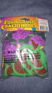 Foam Fruit Craft Shapes watermelon, grapes, apples, bananas ....... New - Picture 1 of 3
