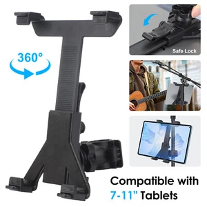 Music Microphone Stand Mount Holder For iPad 2 3 4 iPad mini Sam Tab Kindle Fire - Picture 1 of 7