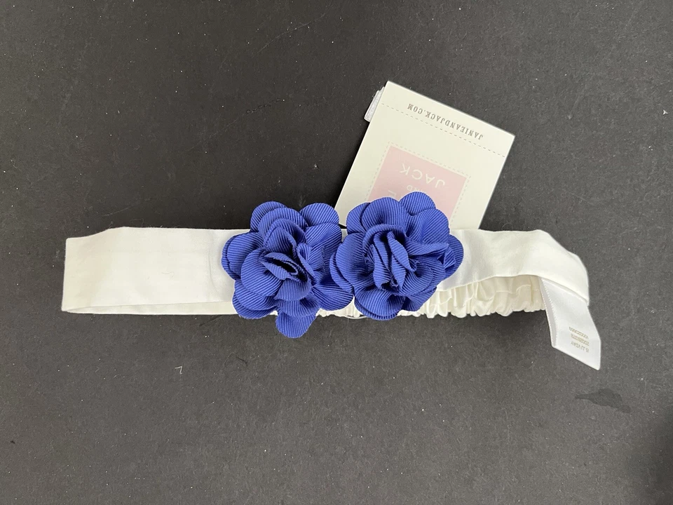 NWT Janie and Jack Layette Soft Blue Flower Headband Periwinkle Petals 2014 - Image 1 of 1