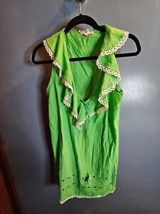 Bag Lady Mudpie Clover Eyelet Embroidered Ruffle Swimsuit Cover Up-Small-New!