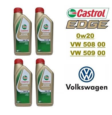 OLIO MOTORE 0W20 CASTROL EDGE PROFESSIONAL LL IV FE VW 508 00 509 00 4 litri