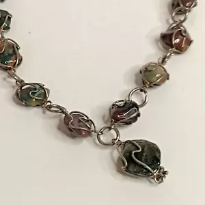 Collar y pendientes vintage de piedras de sangre a juego - Imagen 1 de 8
