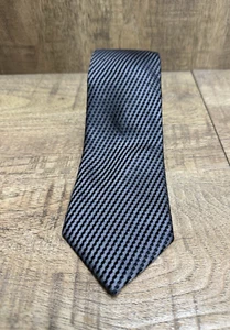 Michael Kors Men gray and black striped necktie 100% silk - Picture 1 of 9
