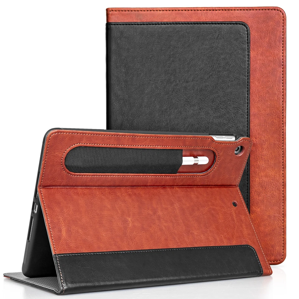 JETech Case for Apple iPad 10.2-inch 2019 7th Gen With Pencil Holder Black/brown
