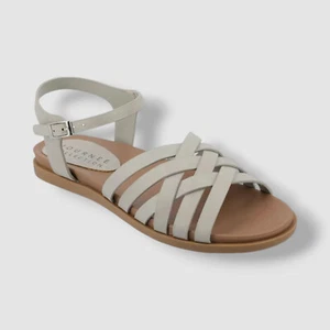 Journee Collection Women's Gray Kimmie Strappy Flat Sandals Shoes Size 12 - Picture 1 of 4