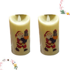 3pcs Santa Claus LED Pillar Candles for Christmas Party Decor
