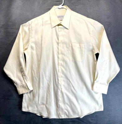 Linea Uomo Button Down Shirt - Men's Size 16.5 - Yellow - Long Sleeves (216) - Image 1 of 4