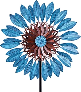 Garden Wind Spinners 360°, Outdoor Metal Windmill Yard Spinners Large 84 in Heig - Picture 1 of 12