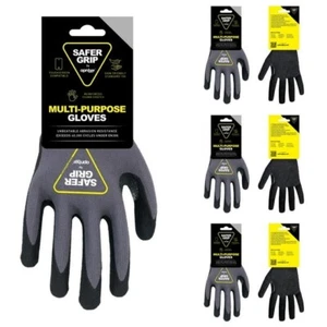 Guantes de trabajo recubiertos de nitrilo pantalla táctil reforzada entrepierna para pulgar agarre más seguro, 3 pares - Imagen 1 de 8