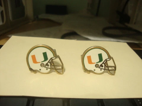 UNIVERSITY OF MIAMI ORIGINAL CUFFLINKS HISTORIC FLORIDA FOOTBALL SAME FACING Cover