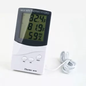 LCD Indoor/Outdoor Thermometer Digital Hygrometer Temperature Humidity Display - Picture 1 of 4