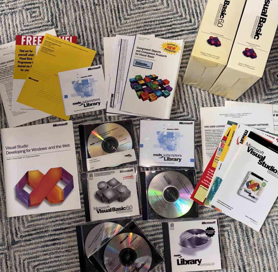 Microsoft Visual Basic 6.0 Professional Pro 6 CAJA MINORISTA Biblioteca Foto 1 de 4