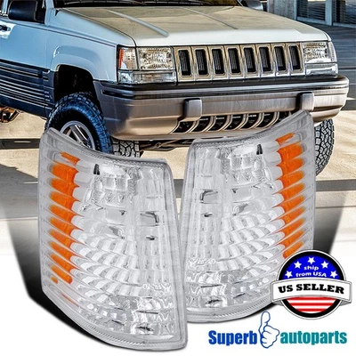 Fits 1993-1998 Jeep Grand Cherokee 93-98 Corner Park Lights Left+Right Pair - Image 1 of 4