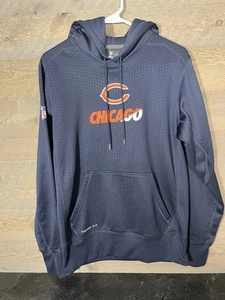 Nike CHICAGO BEARS Sudadera con Capucha Azul Marino Negro NFL Ajuste Térmico Para Hombre Pequeña - Imagen 1 de 5