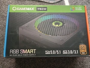 Game Max RGB-750 Power Supply 750W Fully Modular 80+ Gold - Afbeelding 1 van 5