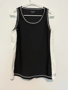 Tory Sport Color block Tank Top pattern Scoop Neck size XL Black/White - Picture 1 of 4