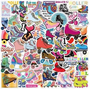 100 Packs Roller Skating Stickers Water Bottles Laptop Phone Motorcycle Computer - Picture 1 of 7