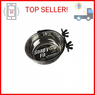 Tazón de comida o agua de acero inoxidable MidWest Homes for Pets Snap'y Fit, tiene capacidad para 20 O Foto 1 de 2