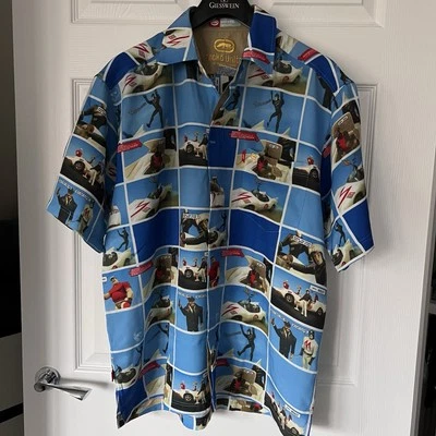 Ecko Unltd A Woven Shirt Mens Medium Gold Rhino Y2K Speed Racer Movie - Image 1 of 4