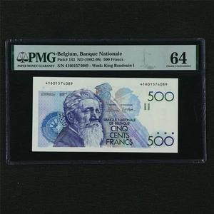1982-98 Belgium Banque National 500 Francs Pick#143 PMG 64 Choice UNC - Picture 1 of 4