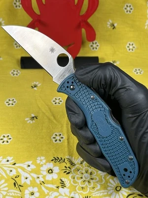 🔥NEW Spyderco C243FPWK390 Endela Knife Blue FRN Wharncliffe Plain Edge K390 - Image 1 of 4