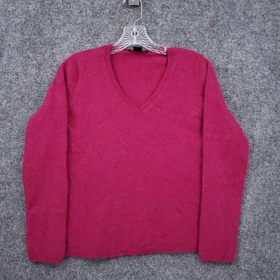 Suéter Ann Taylor Mujer L Grande Rosa Cachemira Cuello en V Pullover Manga Larga Foto 1 de 4