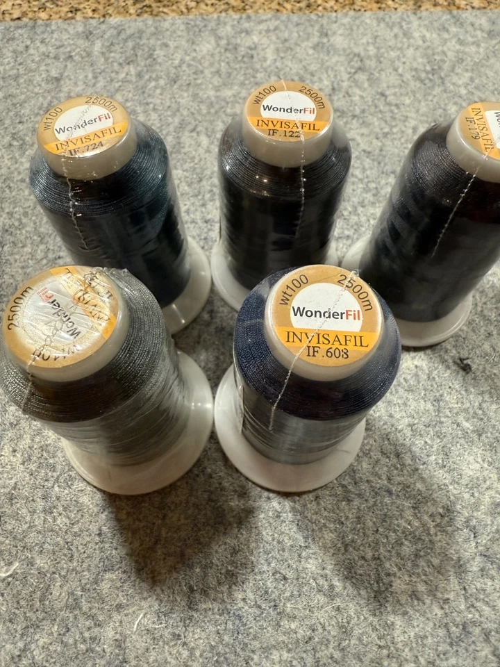 Invisifil machine quilting thread lot, 5 medium cones, 100 wt BONUS OFFER! - Image 1 of 1